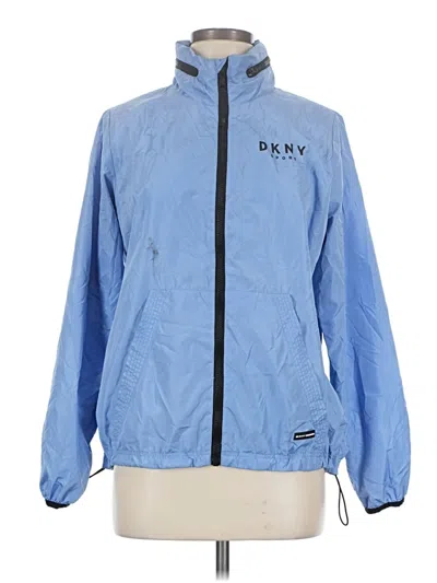 Pre-owned Dkny Sport Windbreaker Jacket In Blue