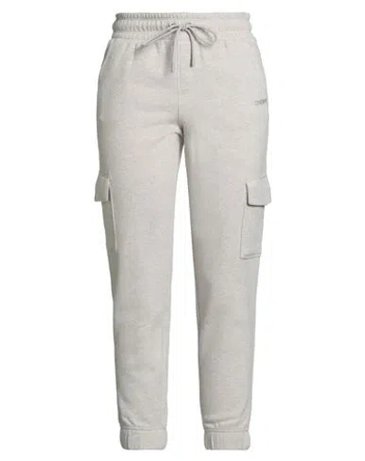 Dkny Sport Woman Pants Light Grey Size M Cotton, Polyester