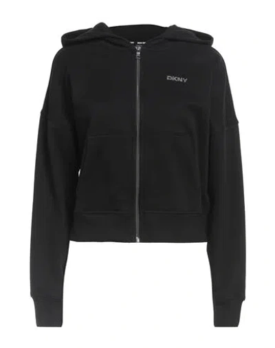 Dkny Sport Woman Sweatshirt Black Size L Cotton, Polyester