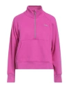 Dkny Sport Woman Sweatshirt Fuchsia Size L Cotton, Polyester In Pink