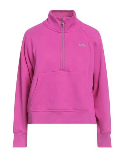 Dkny Sport Woman Sweatshirt Fuchsia Size L Cotton, Polyester In Pink