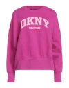 Dkny Sport Woman Sweatshirt Fuchsia Size M Cotton, Polyester
