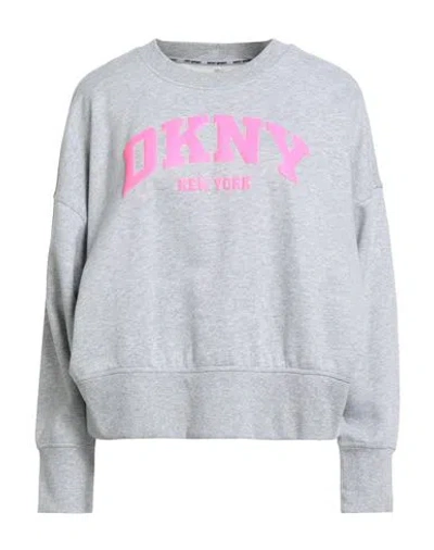 Dkny Sport Woman Sweatshirt Grey Size M Cotton, Polyester