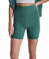 Dkny Balance High Waist Pocket Compression Shorts In Spruce