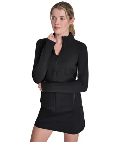 Dkny Sport Women's Balance Compression Full-zip Jacket In Black