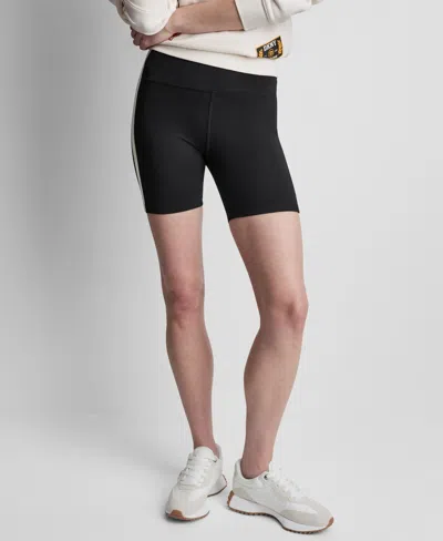 Dkny Sport Women's Balance Compression High-waist Bike Shorts In Black