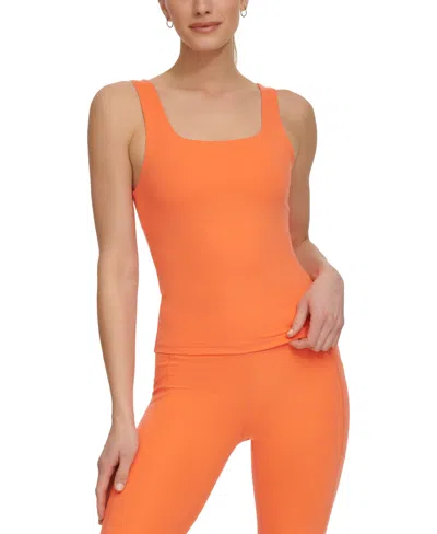 Dkny Sport Women's Balance Compression Tank Top In Hot Coral