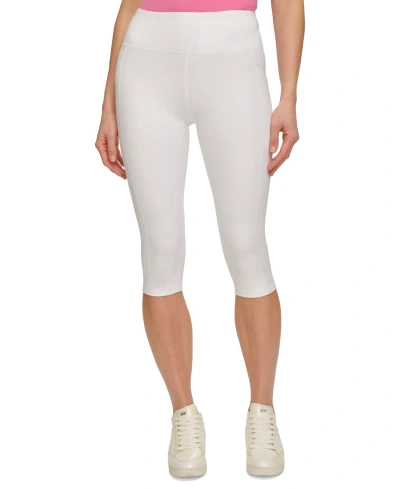 Dkny Sport Women's Balance High-waist Capri Leggings In White