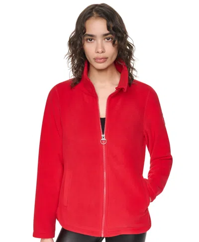 Dkny Sport Women's Collared Zipper-front Jacket In Red