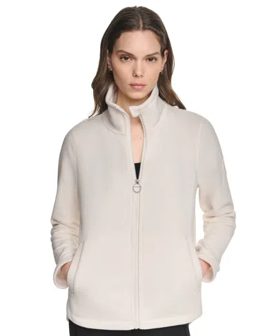 Dkny Sport Women's Collared Zipper-front Jacket In White