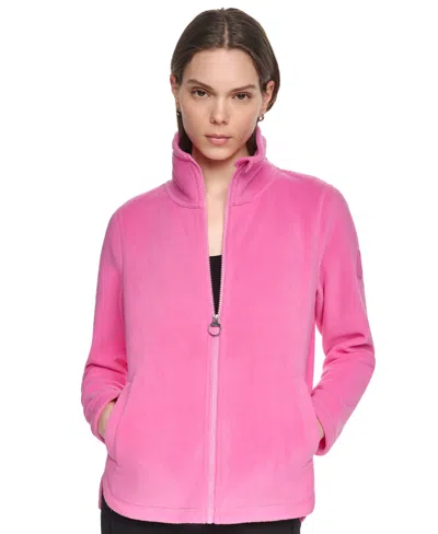 Dkny Sport Women's Collared Zipper-front Jacket In Pink