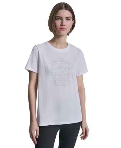 Dkny Sport Women's Collegiate Medallion Logo T-shirt In White