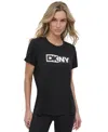 Dkny Sport Women's Colorblocked-logo Crewneck T-shirt