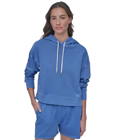 Dkny Sport Women's Cotton Embroidered Logo Pullover Hoodie In Blue