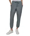 Dkny Sport Women's Cotton Ribbed-waist Jogger Cargo Pants In Blue Fog