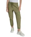 Dkny Sport Women's Cotton Ribbed-waist Jogger Cargo Pants In Green