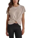 Dkny Sport Women's Cotton Stud Logo Knot-front T-shirt In Cortdo Htr