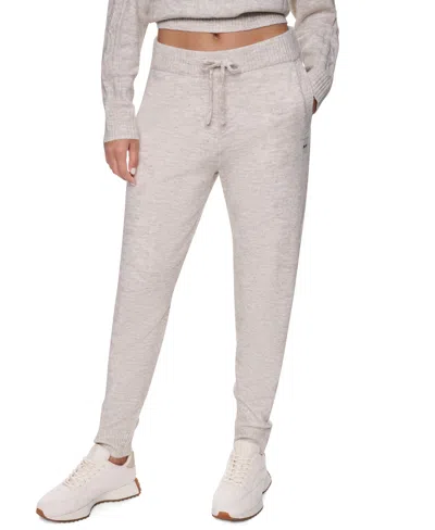 Dkny Sport Women's Cozy Cable Sweater High-waist Joggers In Neutral