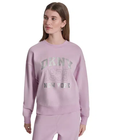 Dkny Sport Women's Crew Neck Pull-on Sweatshirt In Purple
