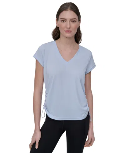 Dkny Sport Women's Crewneck Short-sleeve Side-ruched Top