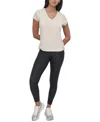 Dkny Sport Women's Crewneck Short-sleeve Side-ruched Top In White