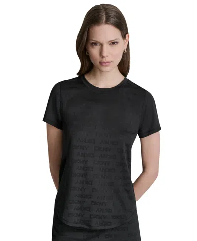 Dkny Sport Women's Crewneck Short-sleeve T-shirt In Black
