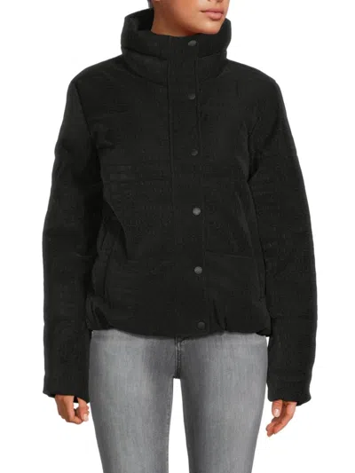 Dkny Sport Women's Croc Embossed Faux Leather Jacket In Black