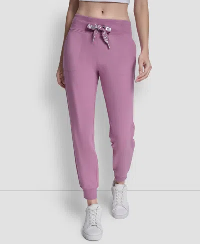 Dkny Sport Women's Drawcord Cuffed Jogger Pants In Purple