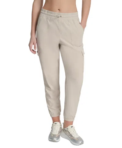 Dkny Sport Women's Drawcord-waist Cargo Jogger Pants In Gray