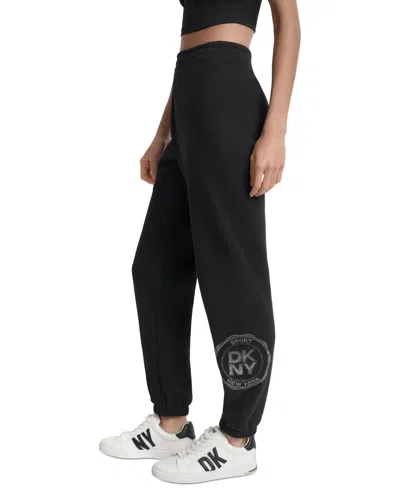 Dkny Sport Women's Embellished Medallion-logo Joggers In Multi