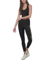 Dkny Sport Women's Exploded-logo Stretch 7/8 Leggings In Citrus