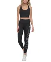 Dkny Sport Women's Exploded-logo Stretch 7/8 Leggings In Mineral