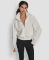 Dkny Sport Women's Faux-fur Zip-front Bomber Jacket In White