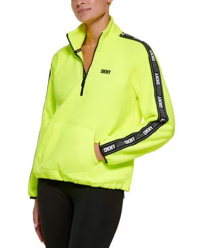 Dkny Sport Women's Fleece Pullover Jacket In Black,zest