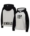 Dkny Sport Women's Gray/black Cincinnati Bengals Joy Cropped Raglan Pullover Hoodie In Black