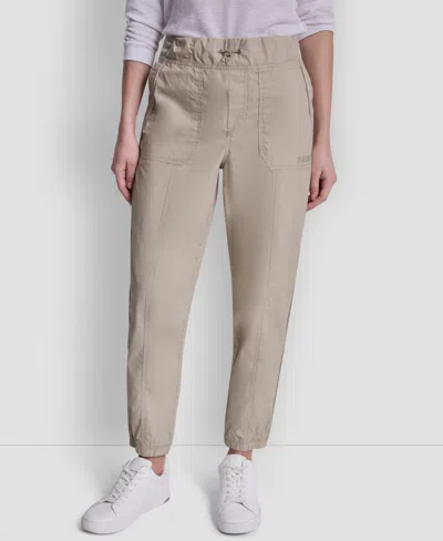 Dkny Sport Women's High Rise Bungee Waist Seamed Joggers In Brown