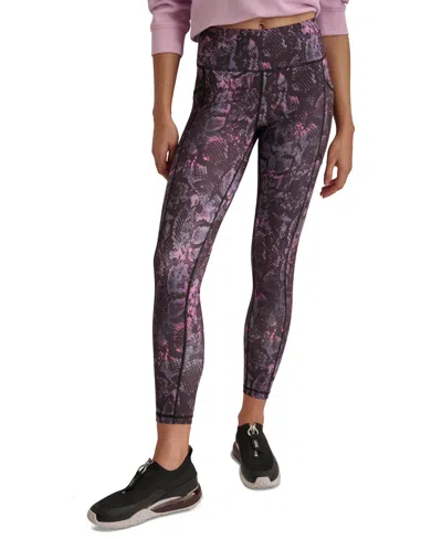 Dkny Sport Women's High-rise Printed 7/8 Leggings In Knockout Pink