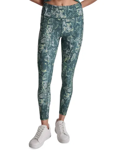 Dkny Sport Women's High-rise Printed 7/8 Leggings In Zest Shadow Snake