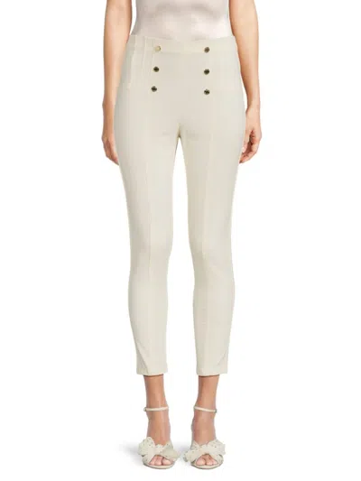 Dkny Sport Women's High Rise Sailor Slim Pants In White