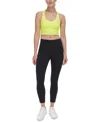 Dkny Sport Women's High-waist Logo Tape Leggings In Zest,silver