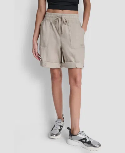 Dkny Sport Women's High-rise Convertible Bermuda Shorts In Gray