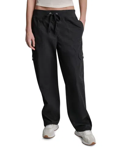 Dkny Sport Women's High-rise Straight-leg Pants In Black