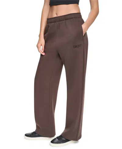 Dkny Sport Women's High-rise Wide-leg Relaxed-fit Sweatpant In Espresso,espresso