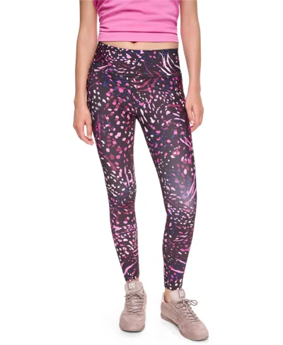Dkny Sport Women's High-waist 7/8 Leggings With Floating Pockets In Tiger Floral Festive