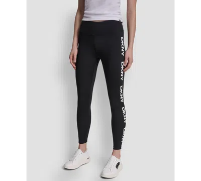Dkny Sport Women's High-waist Repeat Logo Leggings In Gray