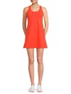 Dkny Sport Women's Kyhl Solid Mini Tennis Dress In Hot Coral