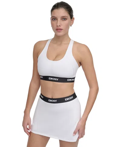 Dkny Sport Women's Logo-band Scoop-neck Racerback Sports Bra
