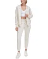 Dkny Sport Women's Logo-drawstring Fleece Jogger Sweatpants In Sand,sand