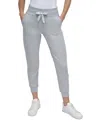 Dkny Women's High-rise Two-tone Logo Drawstring Jogger In Gray