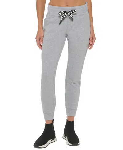 Dkny Sport Women's Logo-drawstring Jogger Pants In Pearl Grey Heather